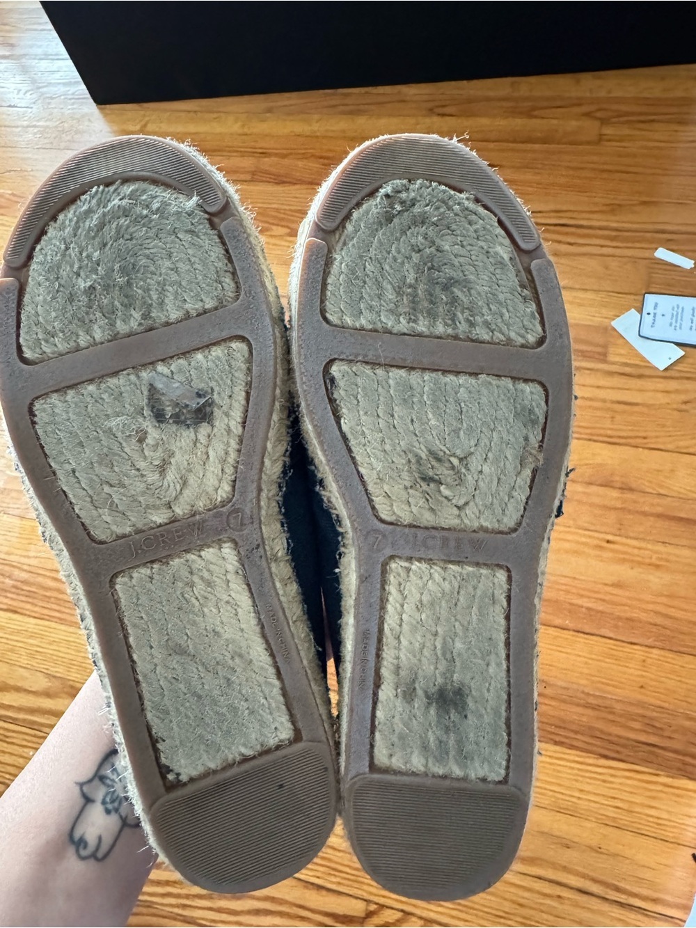 J. Crew Blue Canvas Espadrilles with Tan Insole Size 7 - Picture 4 of 4